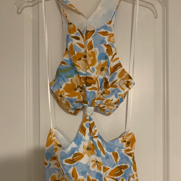 Midi Blue Floral Maxi Cutout Dress - Picture 8 of 14